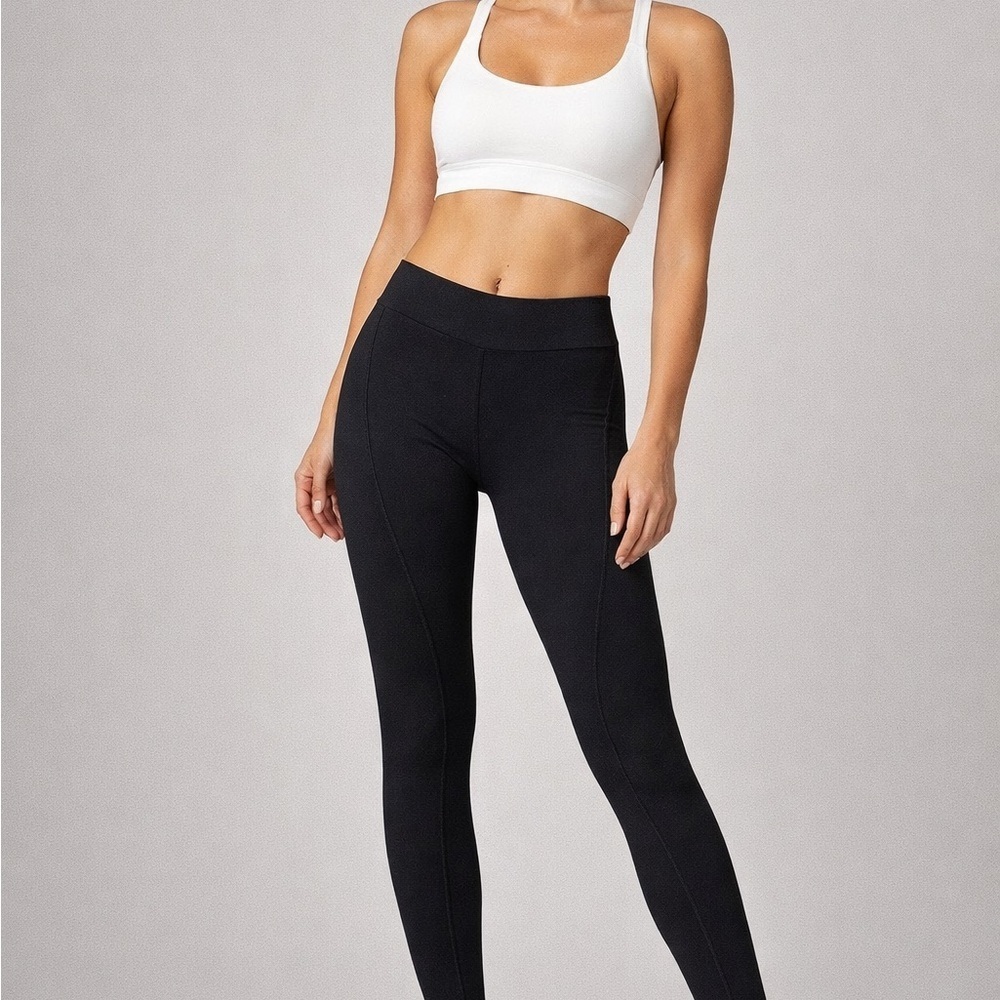 Back Label The Wellness Wear Black Outside Breeches Seam-Detail Leggings